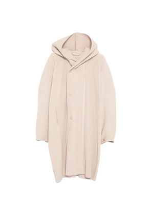Homme Plissé Issey Miyake pleated single-breasted coat - Neutrals