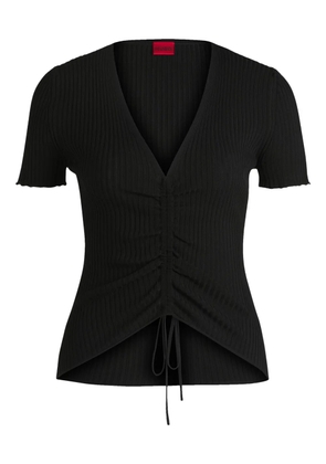 HUGO ribbed-knit T-Shirt - Black