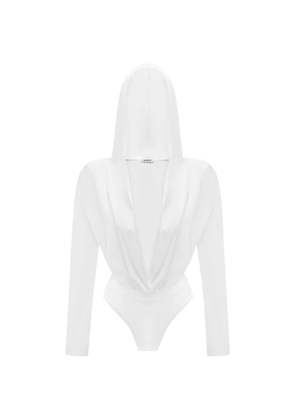 ANNAFOXY draped bodysuit - White