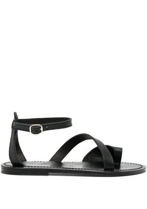 K. Jacques leather cross-strap sandals - Black