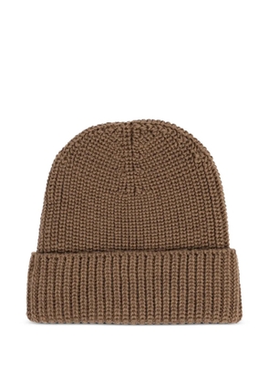 Hannes Roether ribbed beanie hat - Brown
