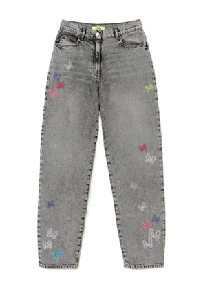 TWINSET Myfo embroidered barrel jeans - Grey
