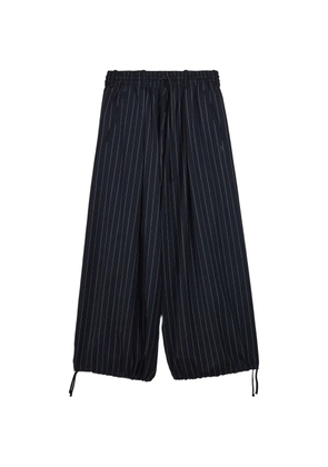 Y-3 pinstripe-pattern trousers - Black