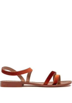 SOMMET velvet double-strap sandals - Orange