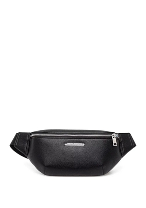 Armani Exchange textured leather belt bag - Black