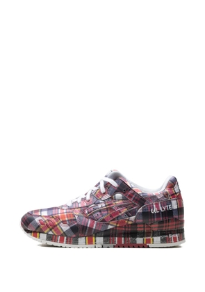 ASICS x Comme des Garçons plaid-pattern sneakers - Red