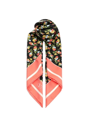 Valentino Garavani floral-print scarf - Black