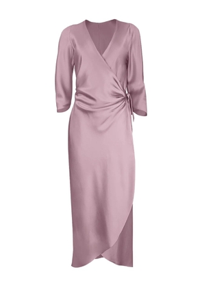 Peter Cohen wrap-tie three-quarter sleeve midi dress - Pink