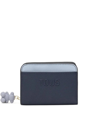 TOUS medium Doble Audree bear-charm embossed wallet - Blue