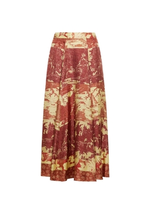 Pierre-Louis Mascia Aloe A-line midi skirt - Orange