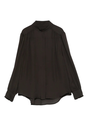 Nili Lotan Revi buttoned collarless top - Brown