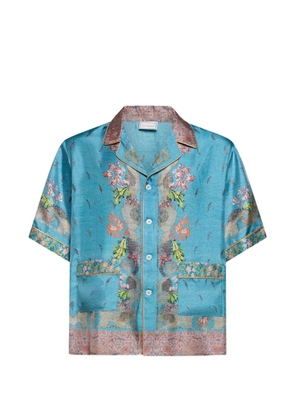 Pierre-Louis Mascia paisley-print short-sleeve shirt - Blue