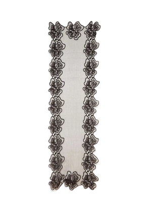 Markarian Gillian Georgette floral embroidered scarf - Black