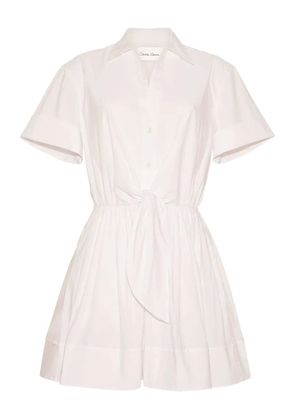 Cara Cara Asbury tie-waist poplin mini dress - White