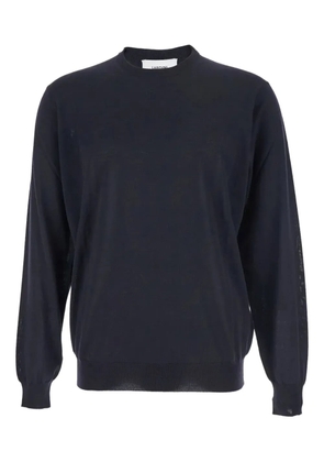 Lardini crewneck ribbed-hem sweater - Blue