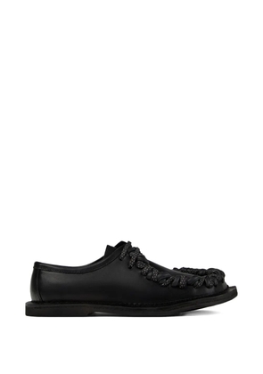 CamperLab eki braided leather loafers - Black
