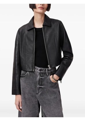 AllSaints leather cropped jacket - Black