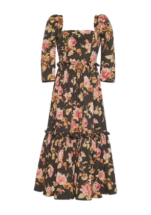 Cara Cara floral-print tiered dress - Green