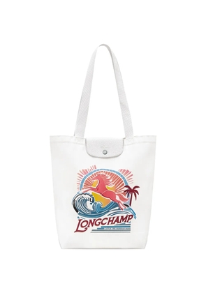 Longchamp M Le Pliage graphic-print tote bag - White