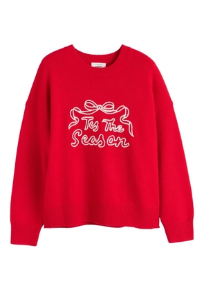Chinti & Parker bow-motif slogan sweater - Red