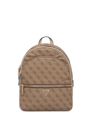 GUESS USA monogram-pattern zip-around backpack - Brown