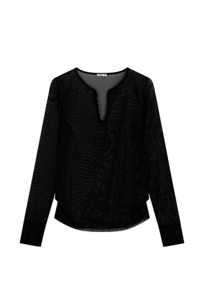 Open YY henley top - Black
