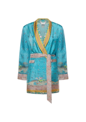 Pierre-Louis Mascia Aloe paisley-print coat - Blue
