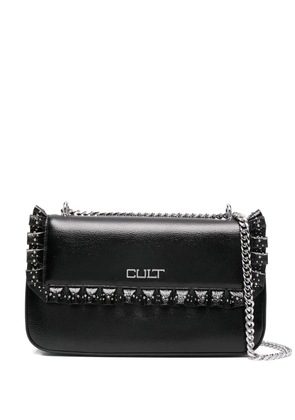 Cult ruffled-trim studded satchel bag - Black