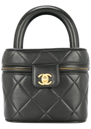 CHANEL Pre-Owned CHANEL Quilted Cosmetic Vanity Hand Bag - Black