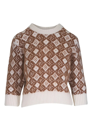 Dorothee Schumacher argyle rew-neck sweater - Brown