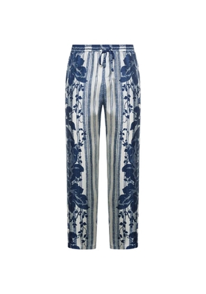 Pierre-Louis Mascia Aloe floral striped trousers - Blue