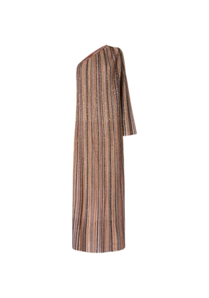 Missoni striped sequin one shoulder dress - Brown