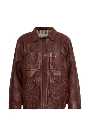 MUNTHE Baram floral-embroidered pocket jacket - Brown