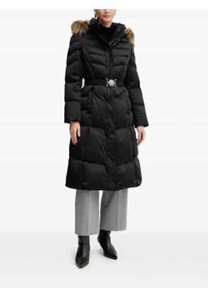 GUESS USA faux-fur hooded belted coat - Black