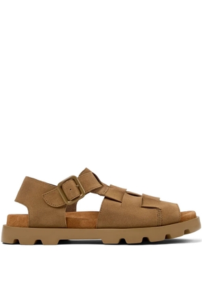 Camper Brutus buckled suede sandals - Brown
