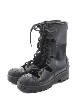 Christian Dior Pre-Owned 2010 lace-up leather boots - Black