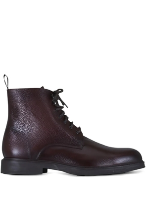 Aquatalia Bernardo textured lace-up boots - Brown