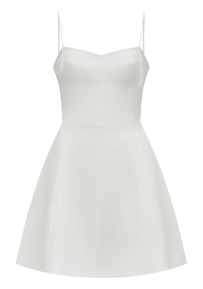 12 STOREEZ slip linen-cotton mini dress - White