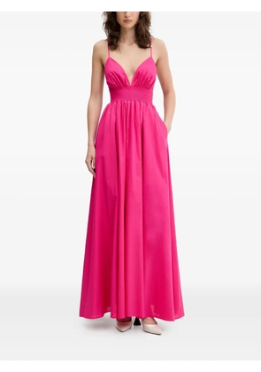 HUGO v-neck smocked maxi dress - Pink