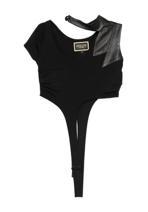 MITILIANE COUTURE leather insert top - Black