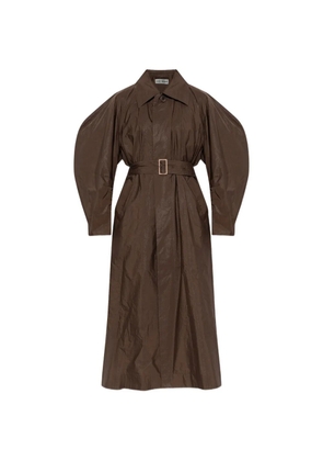 Issey Miyake belted coat - Brown