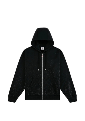 Casablanca Crystal Monogram zip-up hoodie - Black