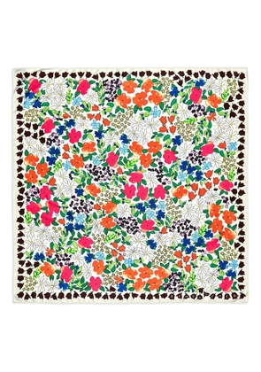Bimba y Lola floral-print square scarf - White