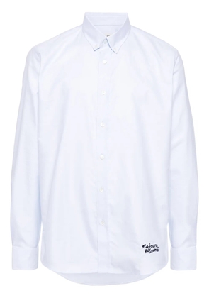 Maison Kitsuné logo-embroidered cotton shirt - Blue