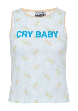Ashley Williams Cry Baby printed tank top - White