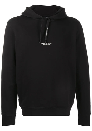 Armani Exchange logo-print drawstring hoodie - Black