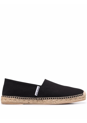 Palm Angels logo-patch raffia espadrilles - Black
