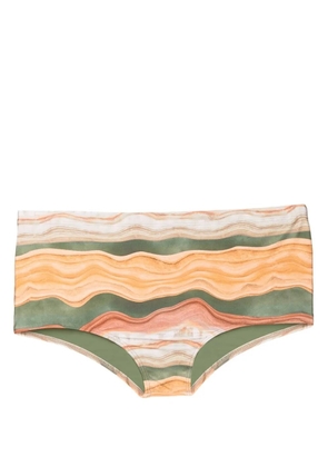 Lygia & Nanny colour-block striped swimming trunks - Brown