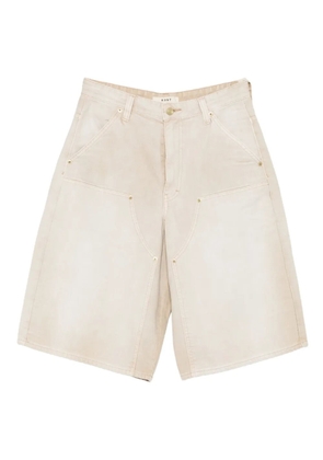 6397 panelled washed-effect shorts - Neutrals