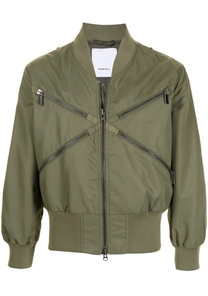 Ports V zip-embellished bomber jacket - Green